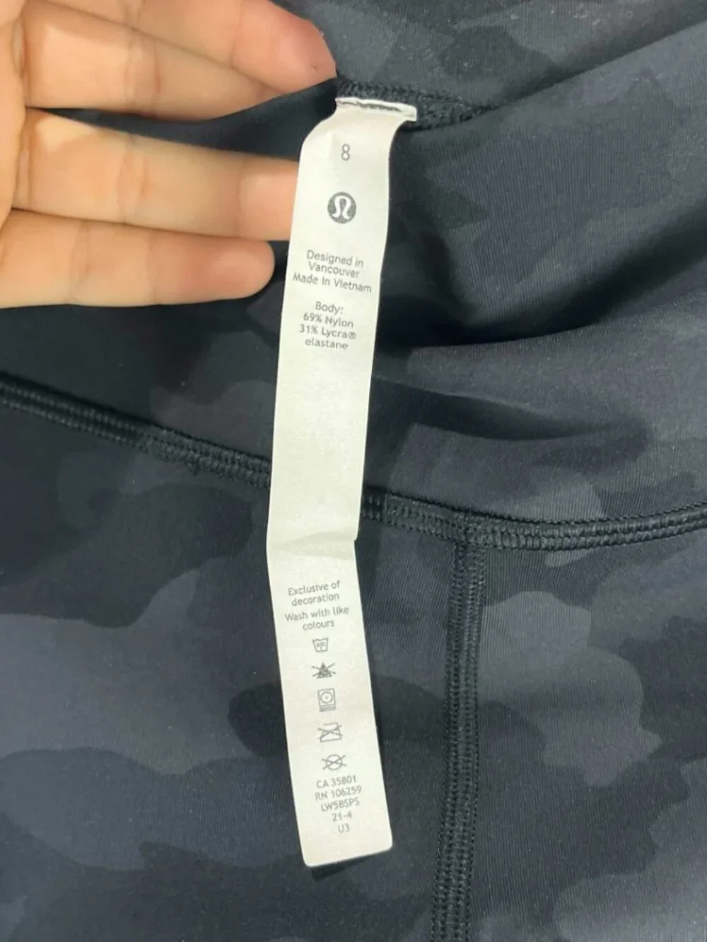 EUC Lululemon Wunder Under Leggings Womens Gray Camo Heritage 365 Camo Size 8